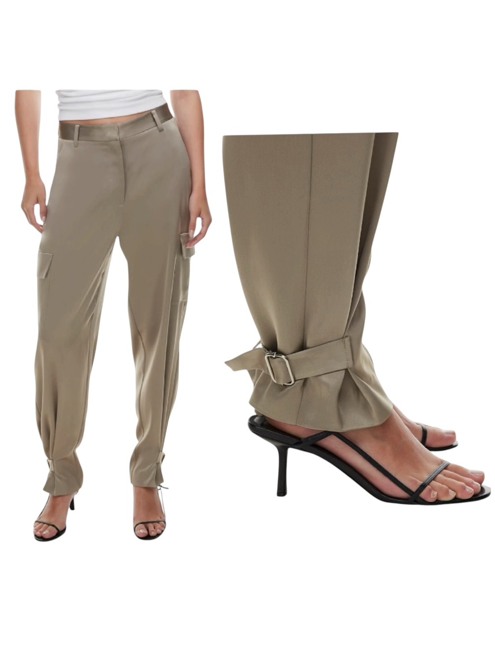 Aritzia Babaton Refined Satin Cargo Pant size 4